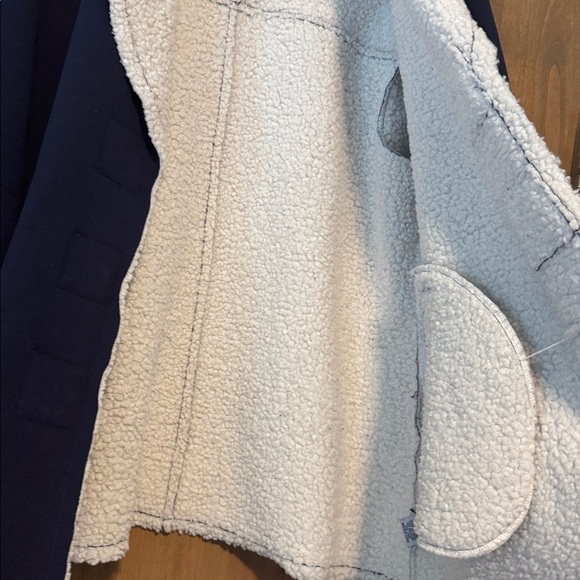 Habitat Navy Teddy Bear Sherpa Lined Jacket Coat Womens L Warm Winter cozy Soft - Picture 8 of 13